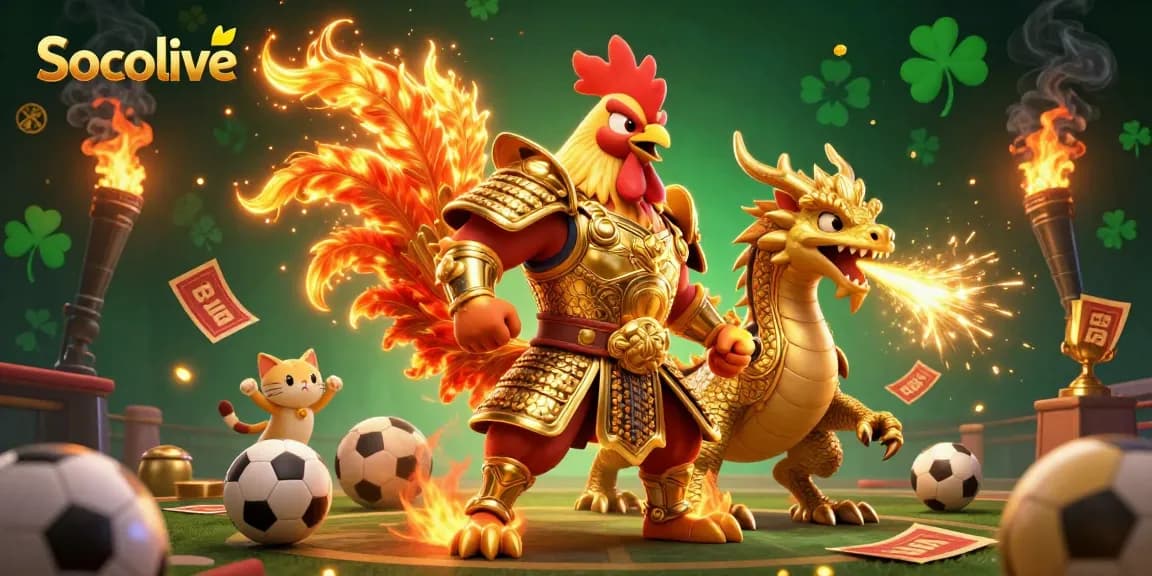 Socolive features live sports betting with exciting characters in an exhilarating arena scene.