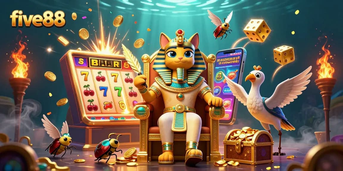 five88 captivates players with a vibrant 3D illustration showcasing jackpot wins and casino excitement