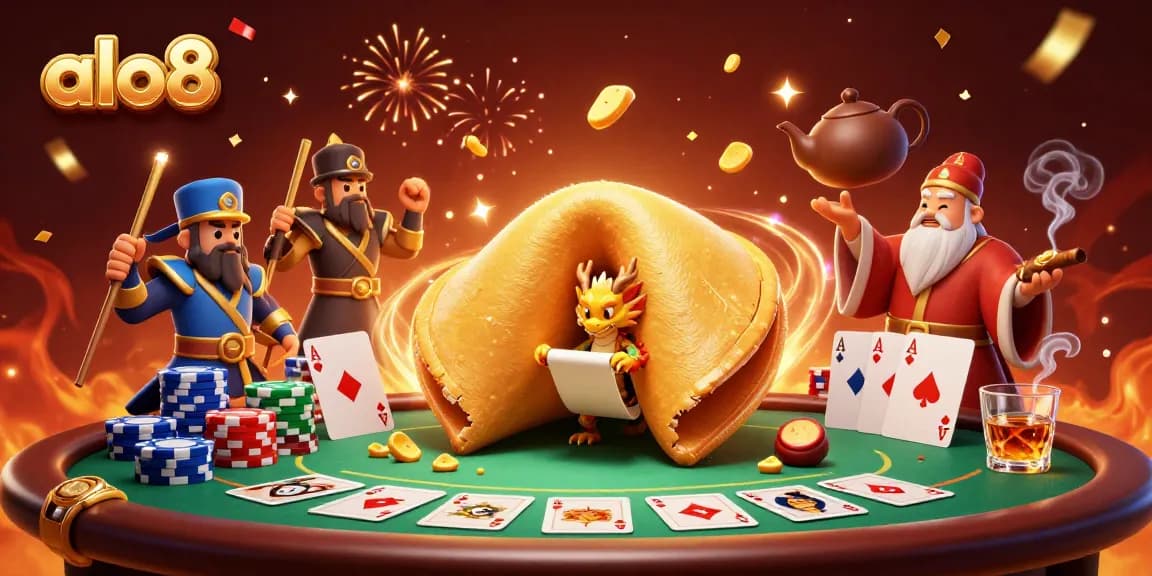 Engage with the excitement of gambling at alo8, featuring a vibrant casino scene filled with fortune elements.