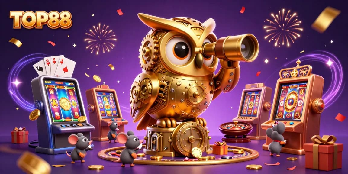 Experience the thrill of TOP88 with gold coins, slots, and a magical casino atmosphere.