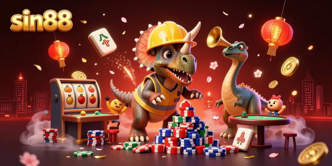 Experience thrilling gameplay at sin88 with exciting poker chip stacks and lively characters.