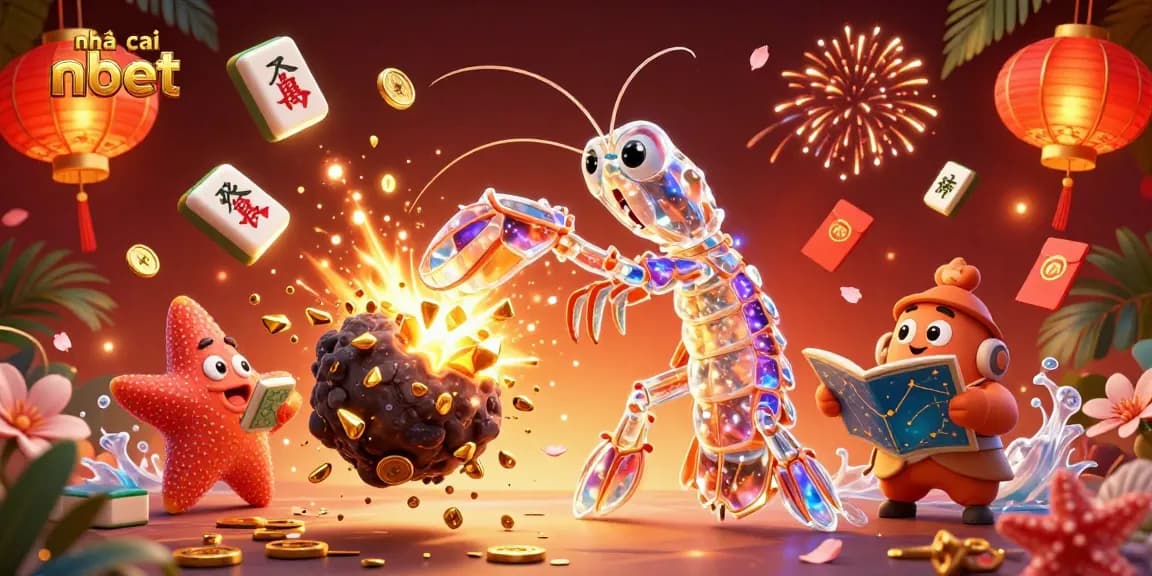 Experience dynamic gameplay at nhà cái nbet with a vibrant 3D casino scene showcasing thrilling elements and colorful characters.