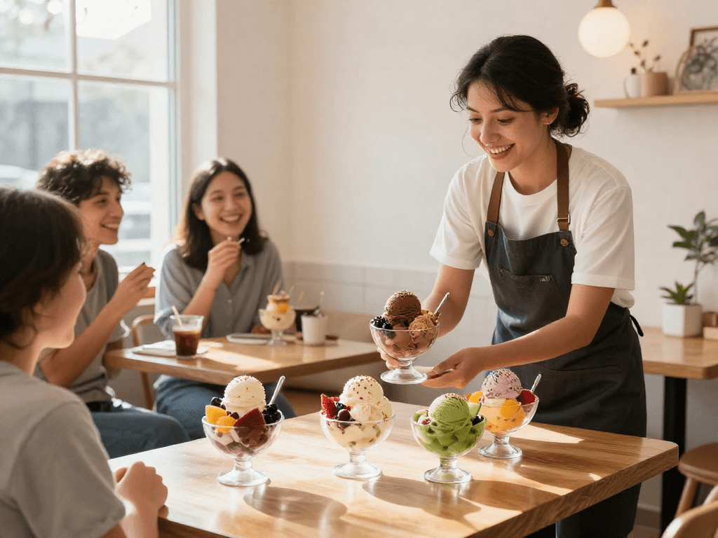 Indulge in delicious ice cream varieties at ROKOK88, including unique flavors like chocolate and matcha, perfect for exploring rokok88 link alternatif.