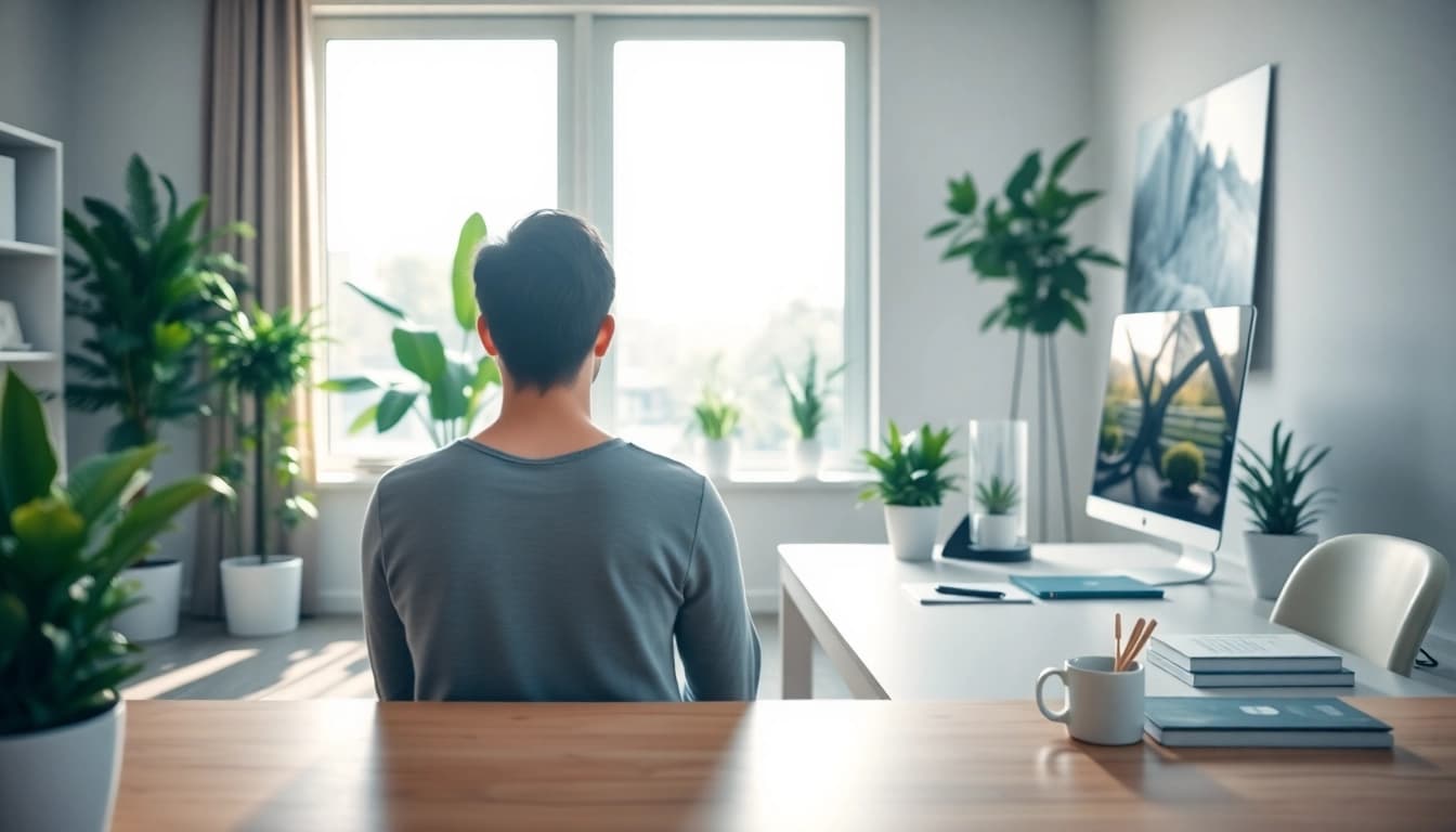 Enhance your emotional wellbeing in a calming workspace with mindfulness practices.