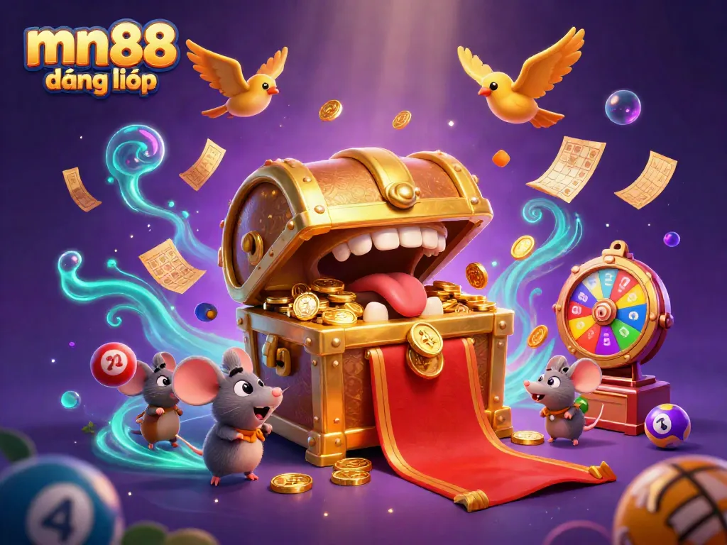 Engage with mn88 đăng nhập using the immersive gaming world of treasure chests and colorful lottery elements.