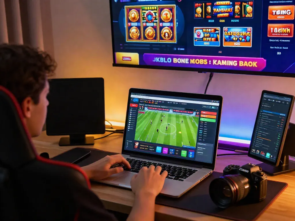 Engaged user on TA88 platform enjoying online betting experience at home.