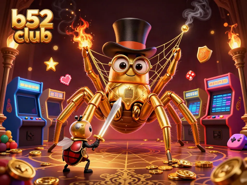 Experience thrilling gameplay at b52 club with colorful arcade machines and dynamic characters.