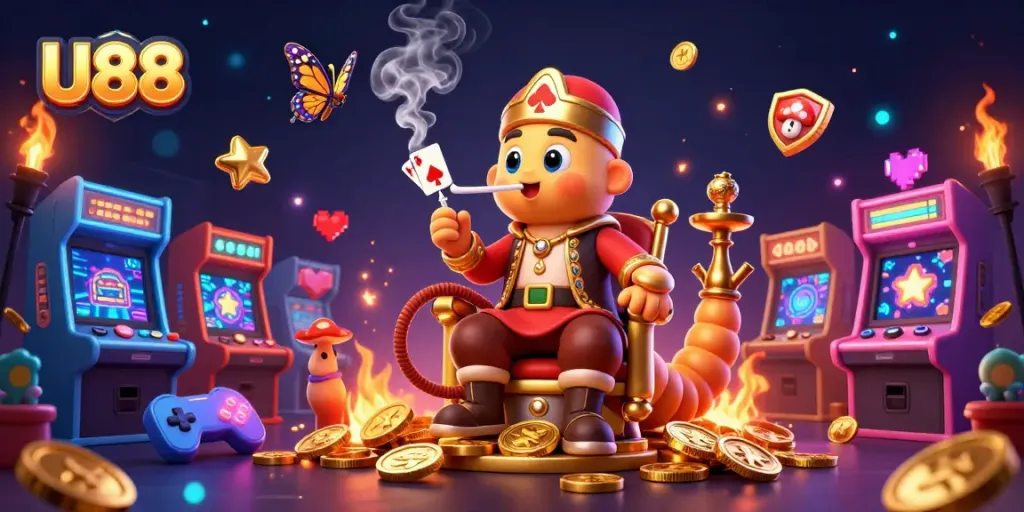 U88's exhilarating gaming experience bursts with vibrant characters and dynamic casino elements.