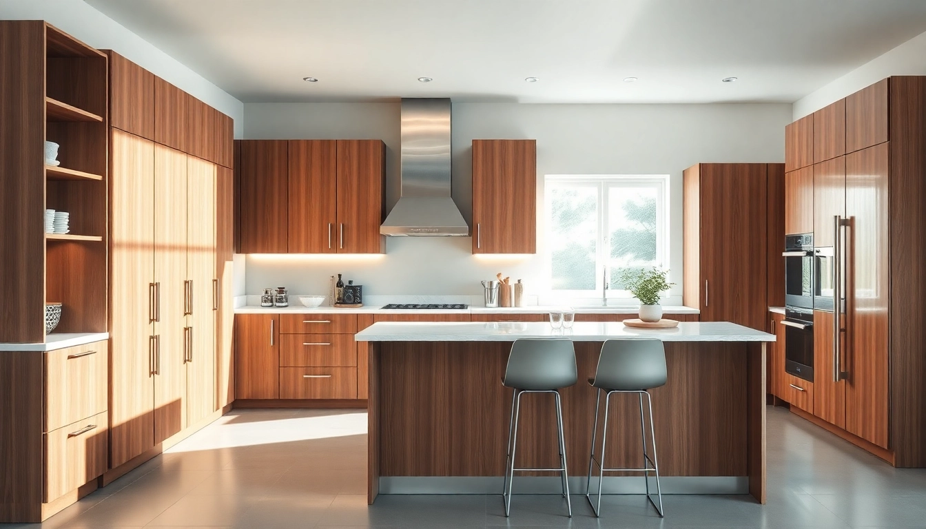 Showcase of custom kitchen cabinets highlighting modern design and functionality in a bright kitchen.