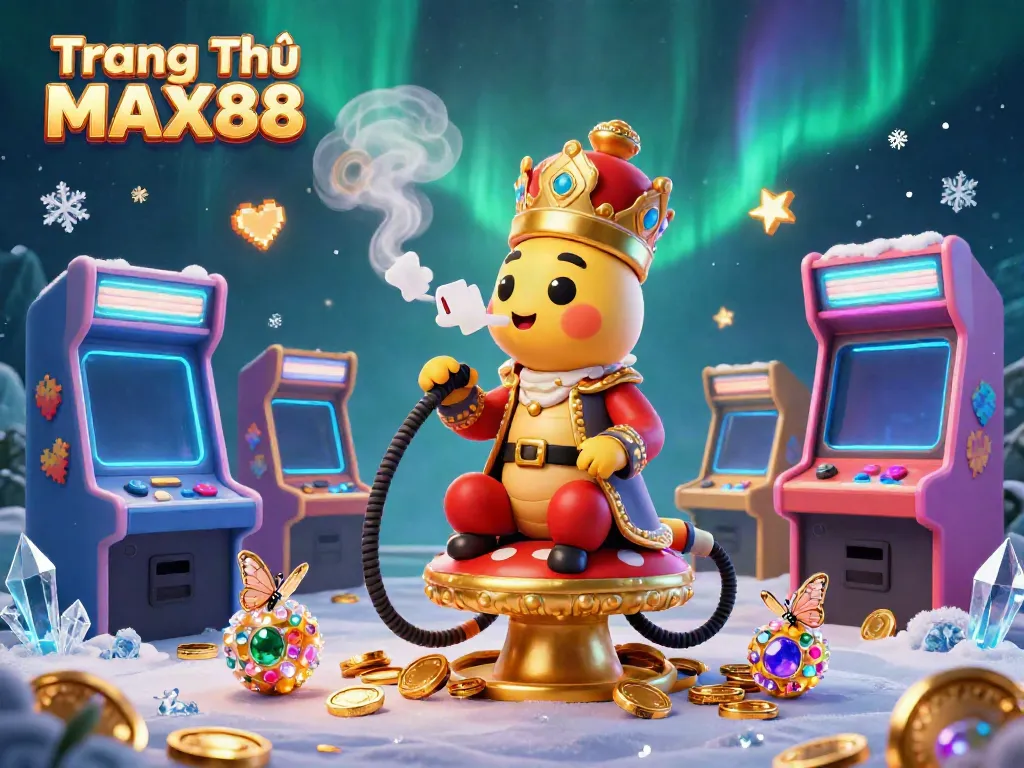 Experience thrilling gaming at Trang Chủ MAX88 with vibrant casino visuals and characters in a magical 3D scene.