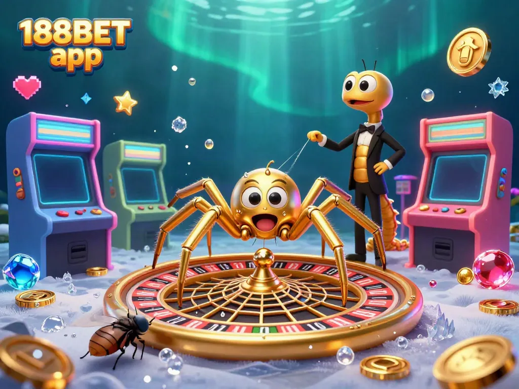 Experience the thrill of betting with the 188BET app in an ultra-detailed 3D casino scene.