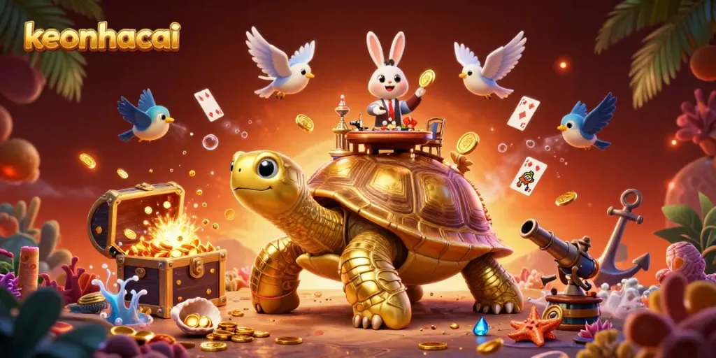 Engage with keonhacai's vibrant casino-themed illustration featuring dynamic characters and rich game elements.