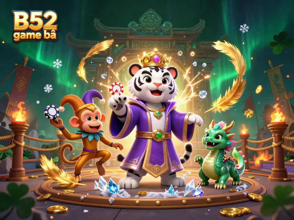 Engage in exciting gameplay at B52 game bài featuring unique characters and vibrant casino elements.