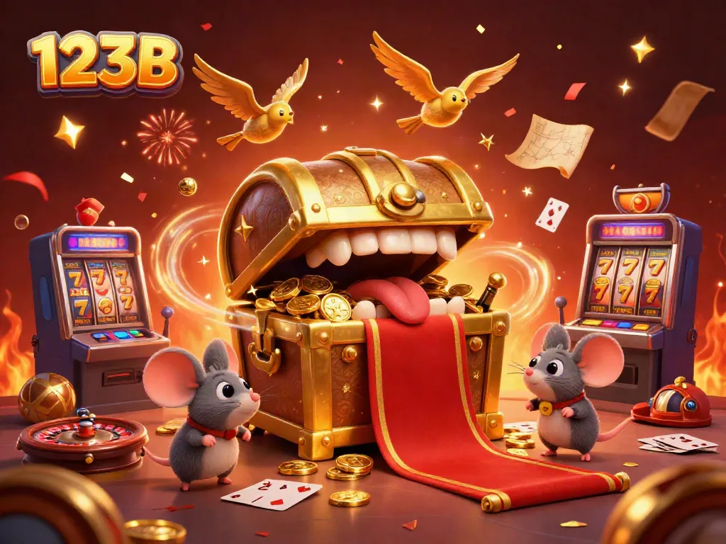 Engage with the vibrant world of 123B, where treasure and casino excitement merge in a festive scene.