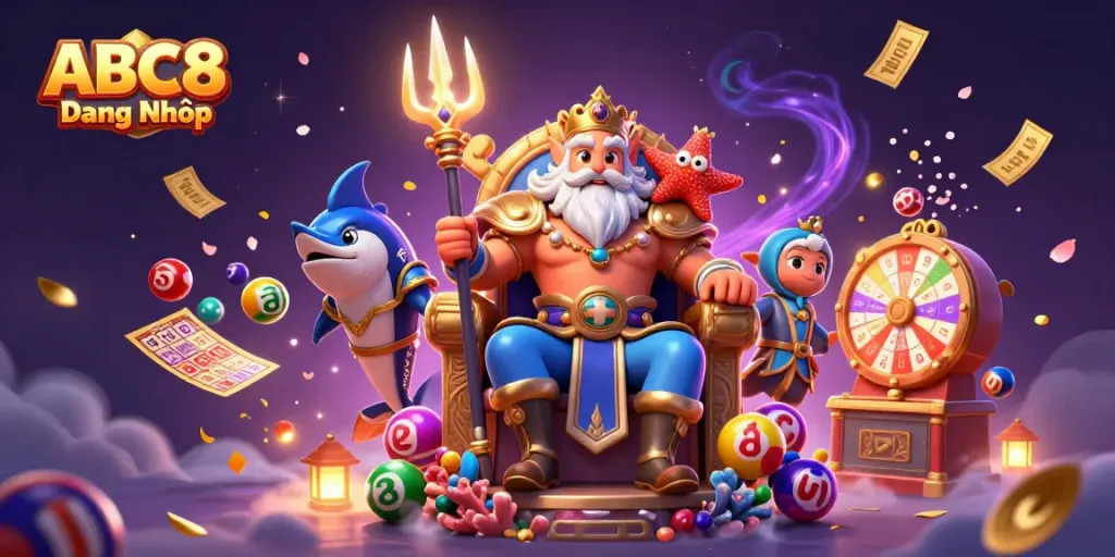 Engage in a vibrant ABC8 Đăng Nhập gaming world with colorful elements and dynamic characters.