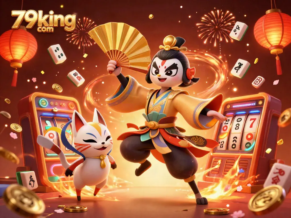 Engage with stunning casino excitement at 79king com, featuring a kabuki warrior, jackpots, and dynamic elements.