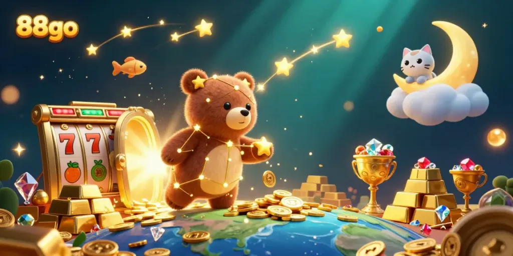 88go showcases vibrant casino elements and enchanting characters in a whimsical gambling scene.