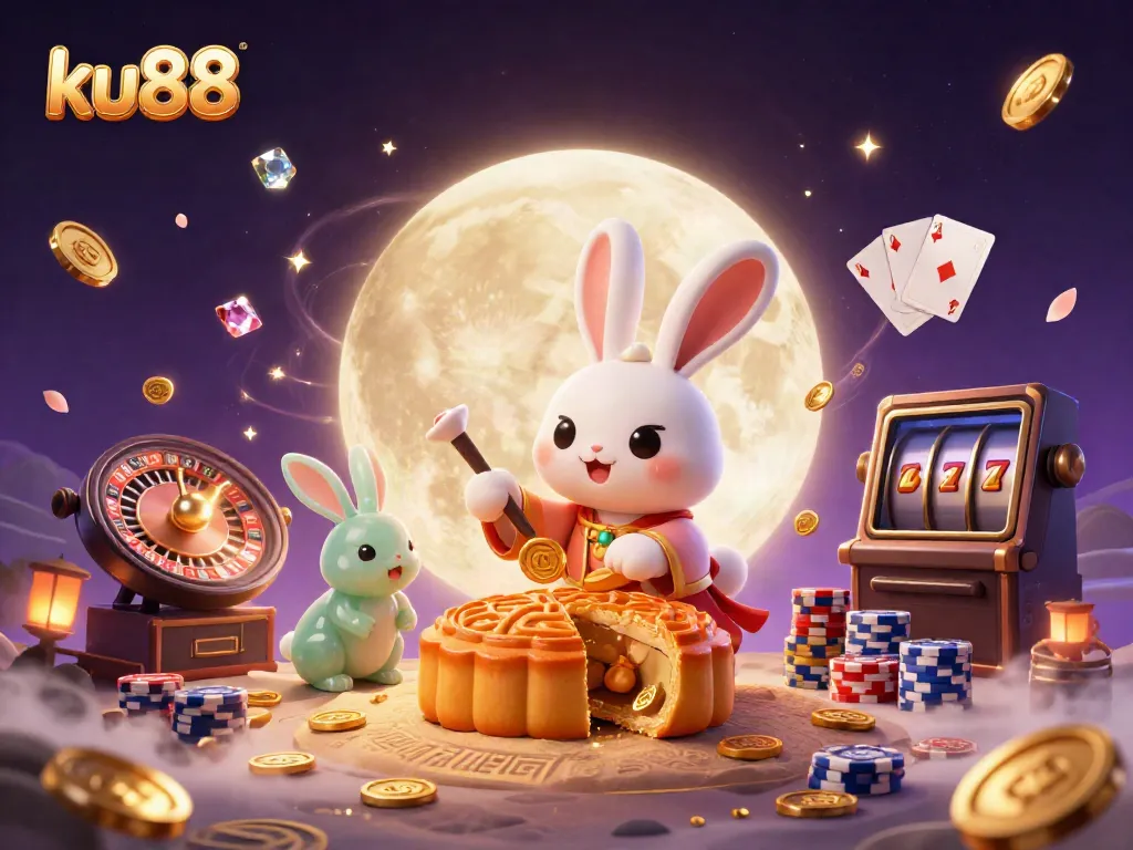 Experience thrilling gaming at ku88 with a magical moon rabbit and dynamic casino elements.
