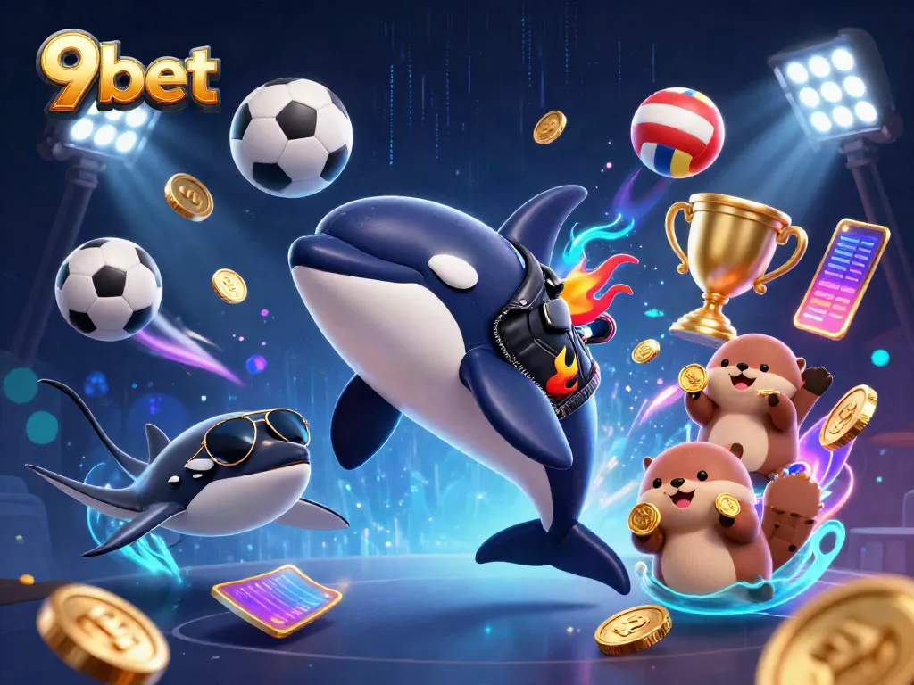 Experience thrilling gaming with 9bet, featuring captivating characters and vibrant casino elements.