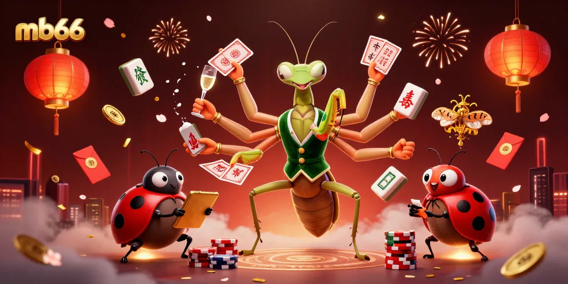 Win big at mb66 with this vibrant 3D casino scene featuring lively characters and festive elements.