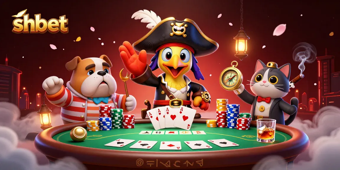 Engage with shbet gaming as a pirate captain parrot commands the casino table action.